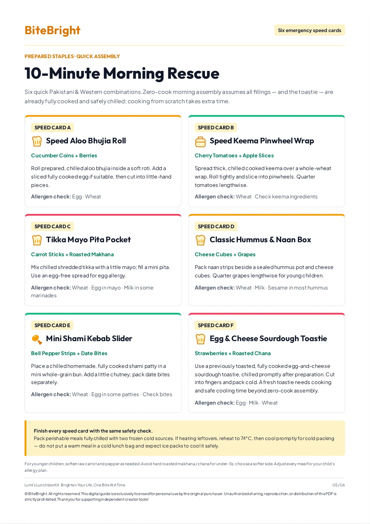 Master Guide 10-Minute Morning Rescue speed cards
